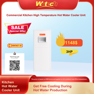 خرید R410a 380V 50Hz 3 Phase Commercial Kitchen High Temperature Hot Water Cooling Unit تولید آنلاین