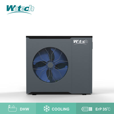 R32 پمپ گرما منبع هوا برای گرمایش خنک کننده و DHW فولاد گالوانیزه 14kw تک بلوک